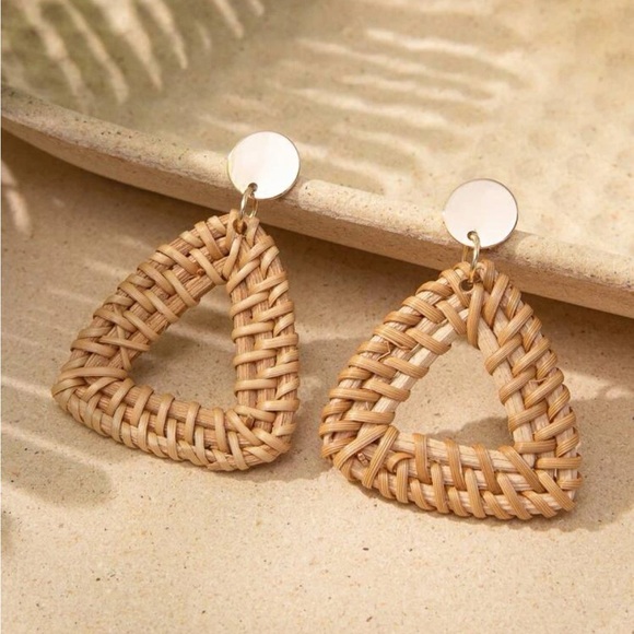 New Rattan drop earrings - Picture 2 of 3